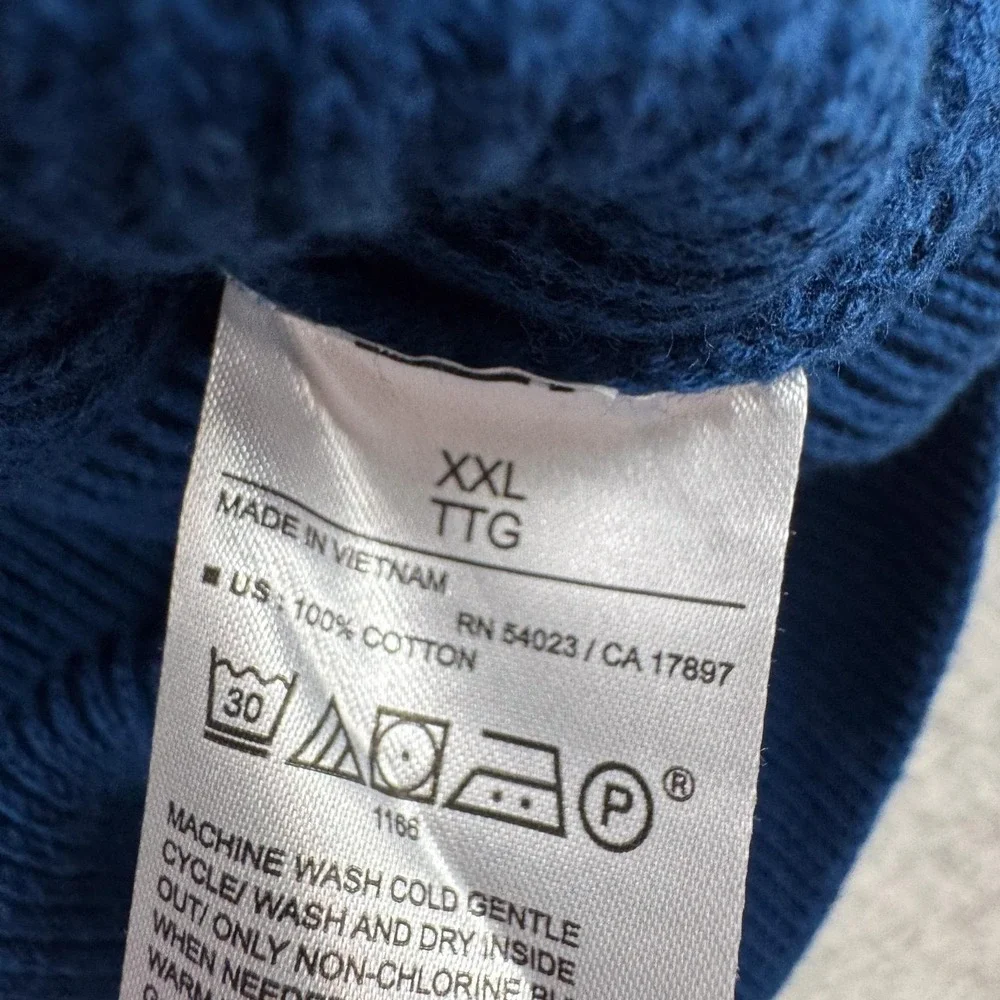 Banana Republic Sweater Mens 2XL Blue 100% Cotton Crewneck Knit Pullover NEW